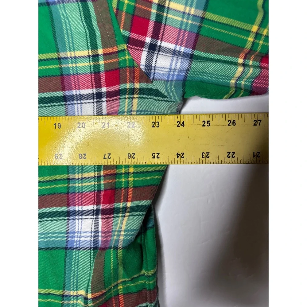 Polo Ralph Lauren‎ Mens XL Custom Fit Green Plaid Button Down Shirt Long Sleeve